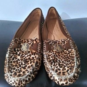 Ralph Lauren Carley II Leopard Penny Loafers